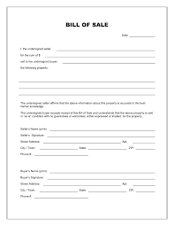 Free Printable Blank Bill Of Sale Form Template As Is Bill