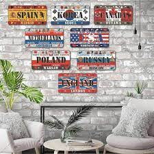 Popular City License Plate Poster Wall