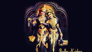 Krishna And Radha With Jewels In Black ...