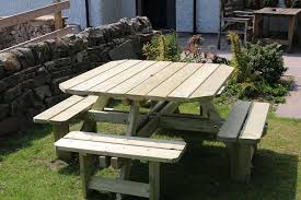 8 Seater Square Picnic Table Wooden