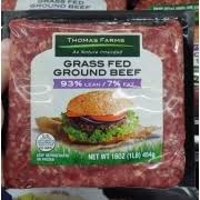 thomas farms gr fed ground beef 93