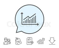 Chart Line Icon Report Graph Or Sales Stock Vector