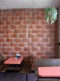 cinder block walls faux brick walls