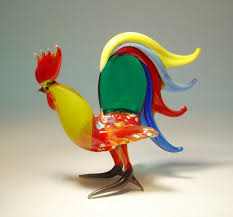 handmade blown glass figurine art bird