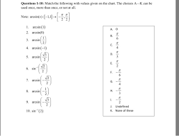 Solved Questions 1 10 Match The Following With Values Gi