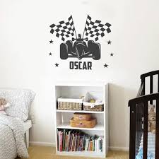 Personalised Racing Car Wall Sticker