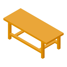 Vector Wooden Table Icon Isometric