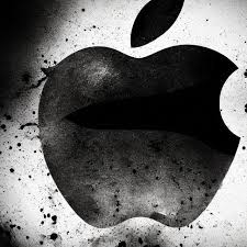 black background apple logo torn
