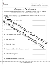 second grade sentences worksheets ccss