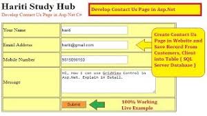 create contact us page using asp net c