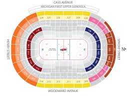 Right Red Wings Seating Chart With Rows Blue Cross Arena