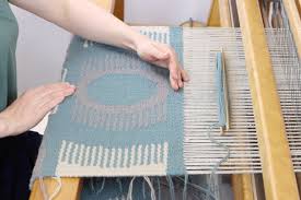 rug weaving on a floor loom balfour