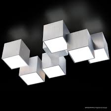 Ceiling lighting panels lighting ideas. Grossmann Rocks Led Ceiling Lamp 6 Light Panels Brushed Aluminium 30 Cm X 50 Cm