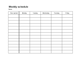 Student Schedule Template Word Printable Daily Routine Chart