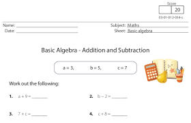 Basic Algebra Addition And