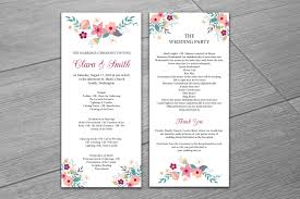 wedding program template graphic by