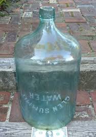 Antique Glass Water Jug Bottle Glen