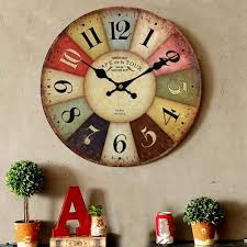16 Inch Thick Wood Wall Clock Retro