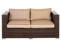 Seater Rattan Garden Sofa In Brown