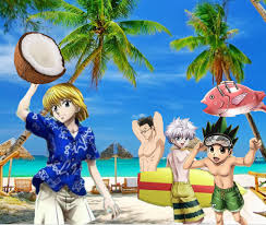Killua zoldyck (voice) miyuki sawashiro. Kdadh On Twitter Gon Killua Leorio And Kurapika Go On Vacation To Hawaii The Au Thread That Was Voted For And Will Update Extremely Slowly Because I Have Work And A