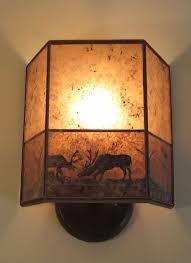Rustic Wall Sconces With Mica Shades