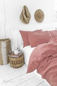 Rust Pink Linen Bedding Bed Linens