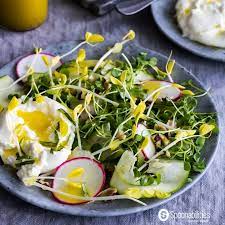 yellow pea shoot salad recipe with