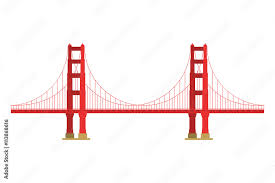 golden gate bridge vector landmark