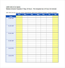 Hours Daily Planner Template Excel Format Download Daily Schedule