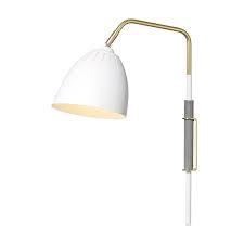 Lean Wall Lamp Cord Brass White Orsjo Belysning Royaldesign