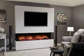 Media Wall With A Fireplace