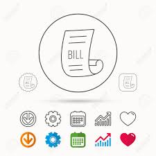 Bill Icon Pay Document Sign Business Invoice Or Receipt Symbol