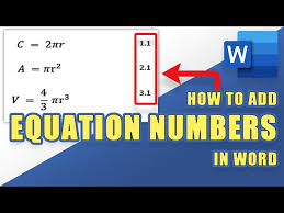 How To Add Equation Numbers In Word