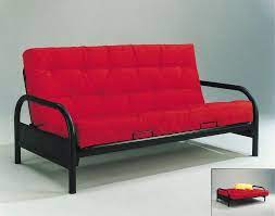 round arm black metal futon frame sofa