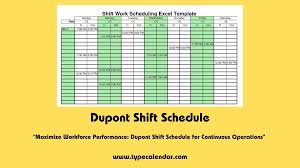 free printable dupont shift schedule