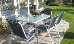 garden furniture table and six chairs