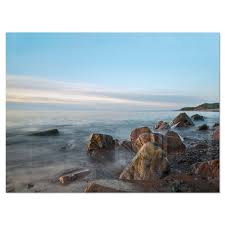 Nova scotians emerge to hike the trails, lounge on the beaches, tuck into gigantic lobster suppers. Cape Breton Beach Nova Scotia Canada Modern Seascape Glossy Metal Wall Art Overstock 12787043