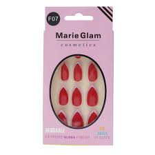 marie glam french preglued nails f07