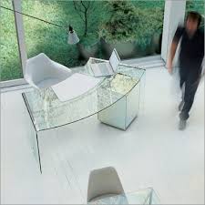 Glass Desk Furniture Design Curved Desk