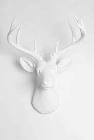 White Deer Head Wall Decor