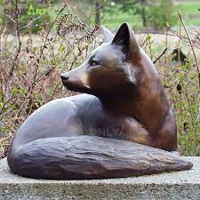 Bronze Fox Garden Decor Statue For