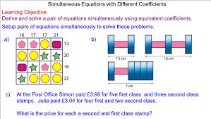 problems with simultaneous equations