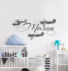 name wall decals plane wall decal boy