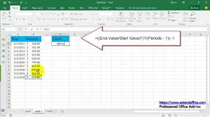 compound annual growth rate in excel