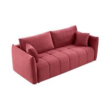 85 in square arm fabric upholstery rectangle 3 seater straight reclining sectional sofa in red with 3 illows