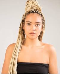Box braids can be done with natural hair or with extended hair for extra length, thickness, and fullness, she says. Blonde Braids Momoshair Black Hair Information