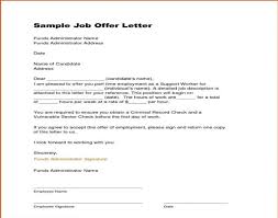 job offer letter or employment offer
