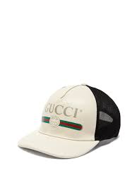 Vintage Logo Leather And Mesh Cap Gucci