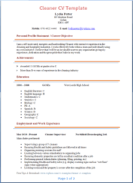 Teaching, assistant, academic, or research. Cleaner Cv Template Tips And Download Cv Plaza