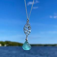 silver filigree sea gl necklace